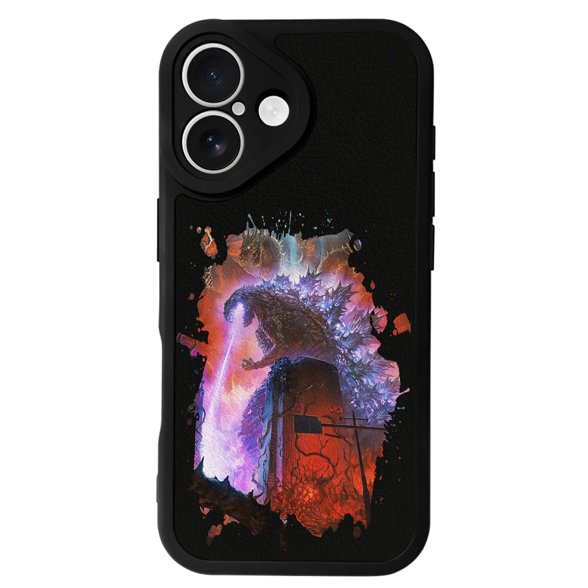 ゴジラ グッズ,ゴジラ - IPhone 16シリーズ対応 ・ シリコンスマホケース ・ レザー調 ・ 高精度フィット ・ 耐衝撃 ・ ワイヤレス充電対応 ・ 精密カット